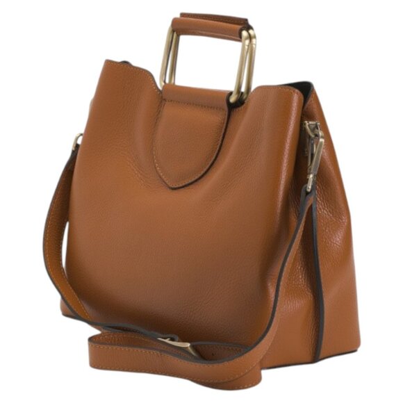 ISADORA Made In Italy Leather Satchel With Square Carry Handles - Picture 3 of 4